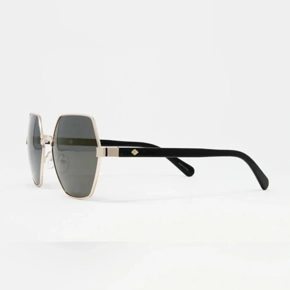 Sperry Silver Hexagonal Sunglasses with Navy Case